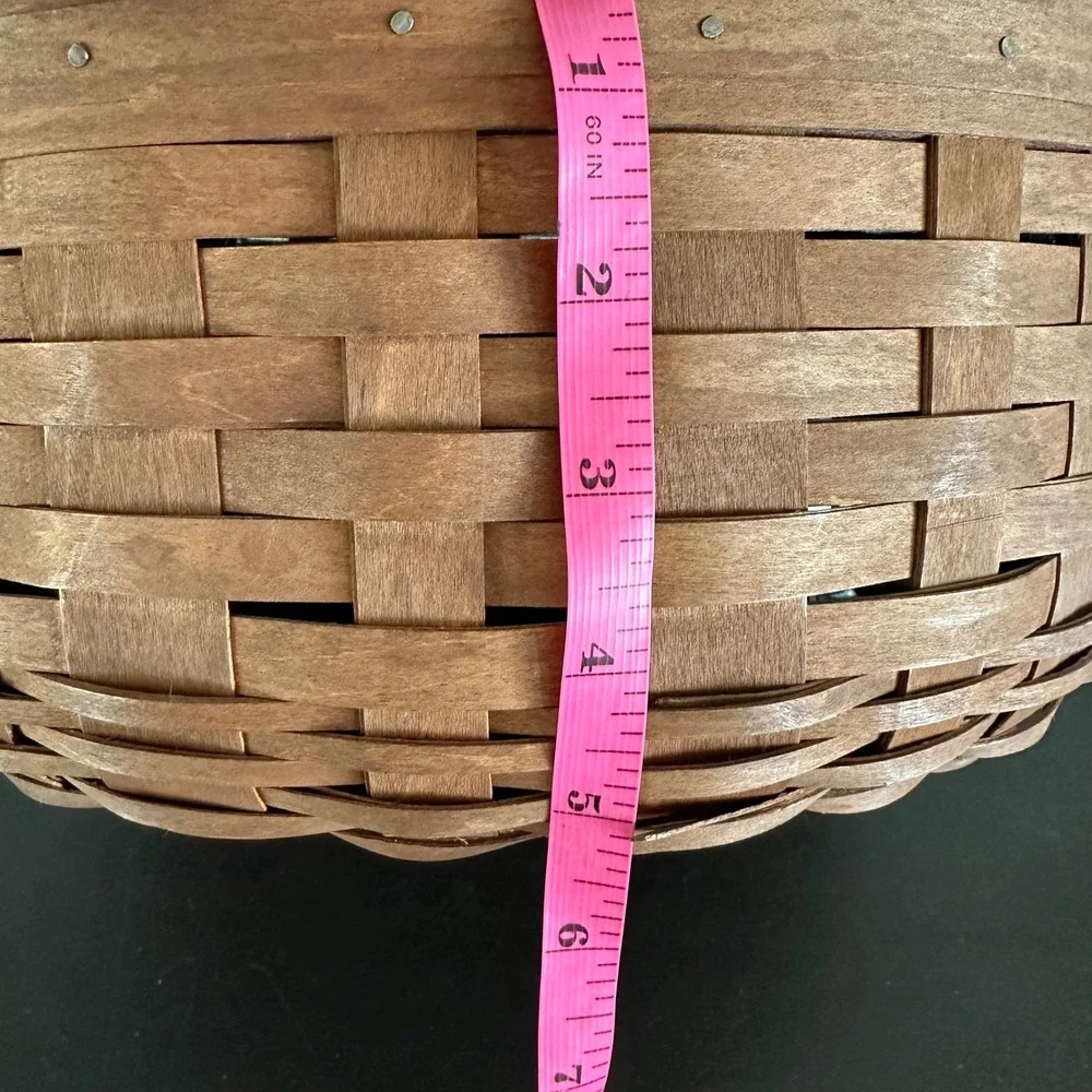 Longaberger Round Woven Basket Wood Lid Divided Bowl Lid 40454 Entertaining